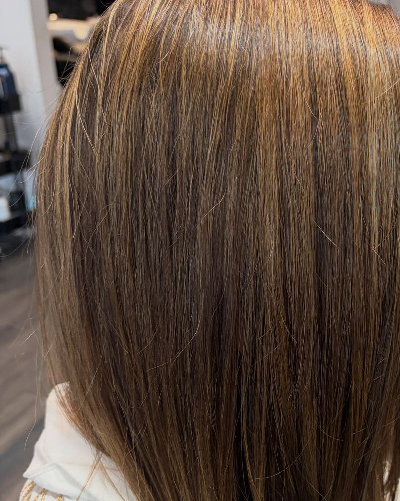 Hair after color correction, seen from behind