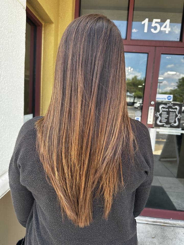 Hair after hair botox, seen from behind