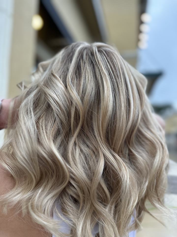 Hair after a color service, seen from behind