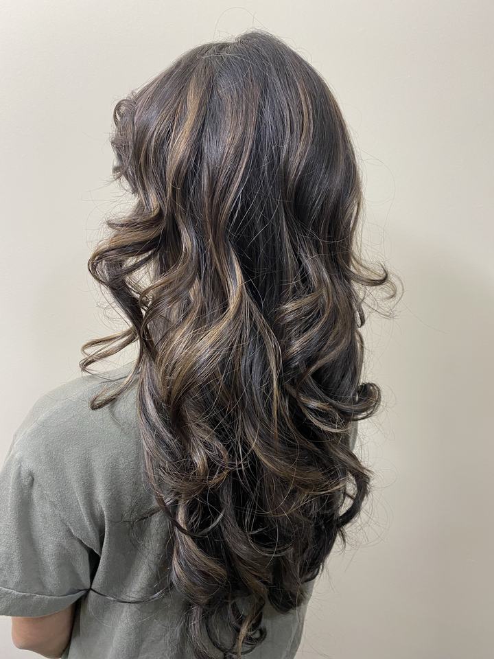 Hair after a color change, seen from behind