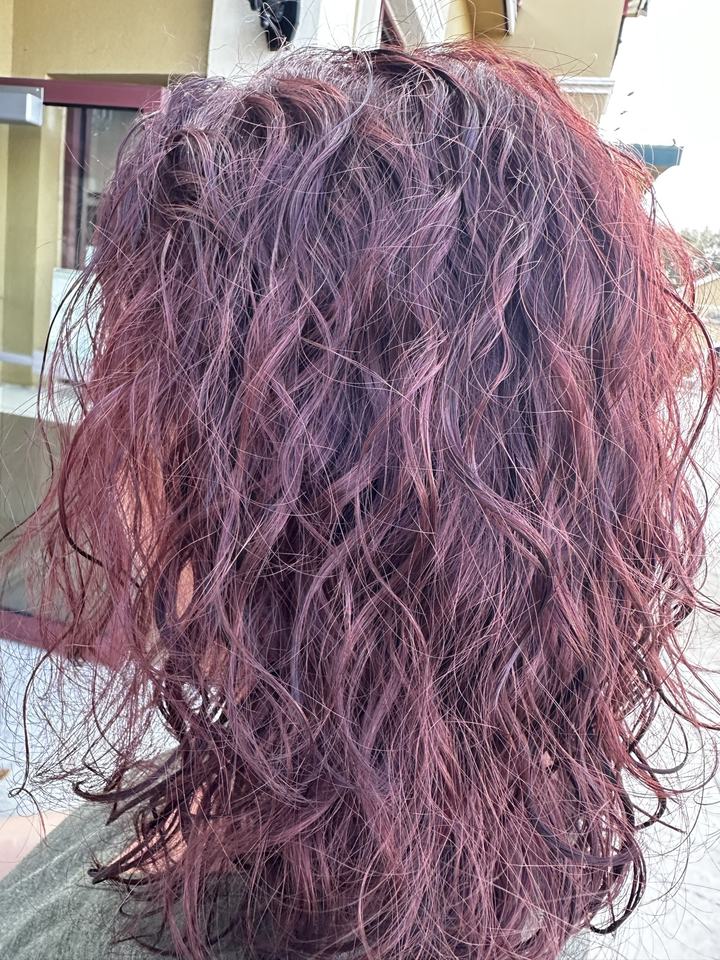 Hair after a red color, seen from behind