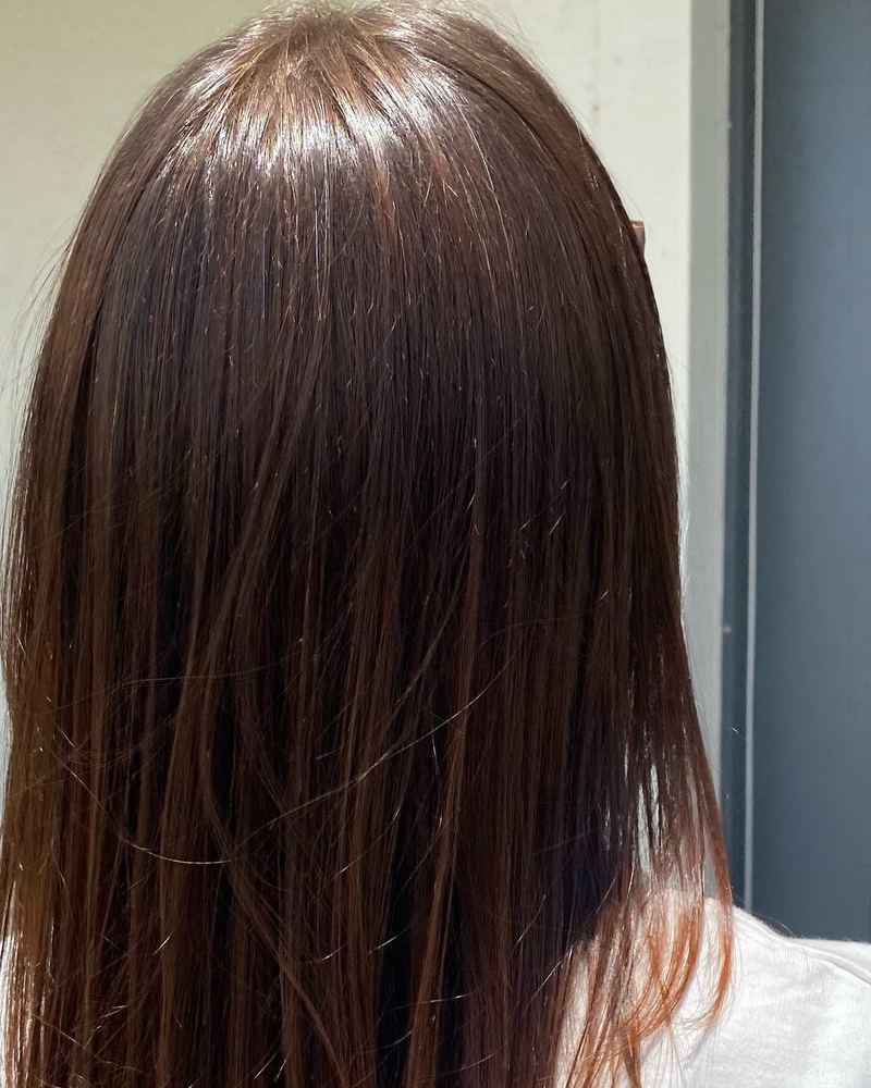 Hair after nanoplasty, seen from behind